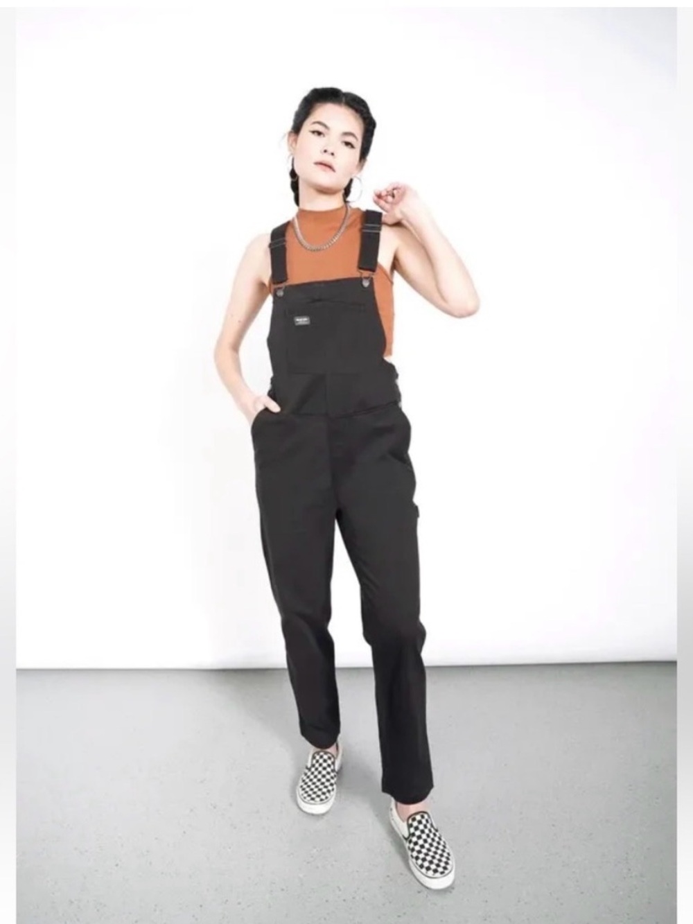 Wildfang The Essential Overall Women’s Size Small Black Cotton Bib Overalls